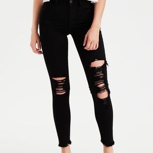 American Eagle black distressed jeans